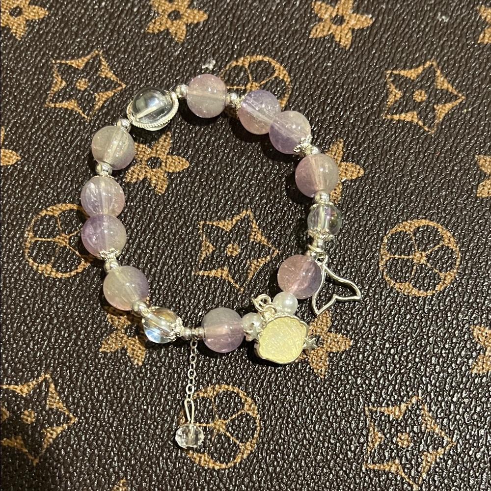 2/$25 Elegant Silver and Purple Beaded Bracelet